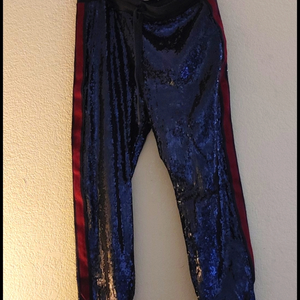Blue cute sequin sweat pants